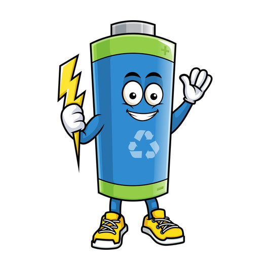 Ecological battery holding energy bolt. PNG - JPG and vector EPS (infinitely scalable).