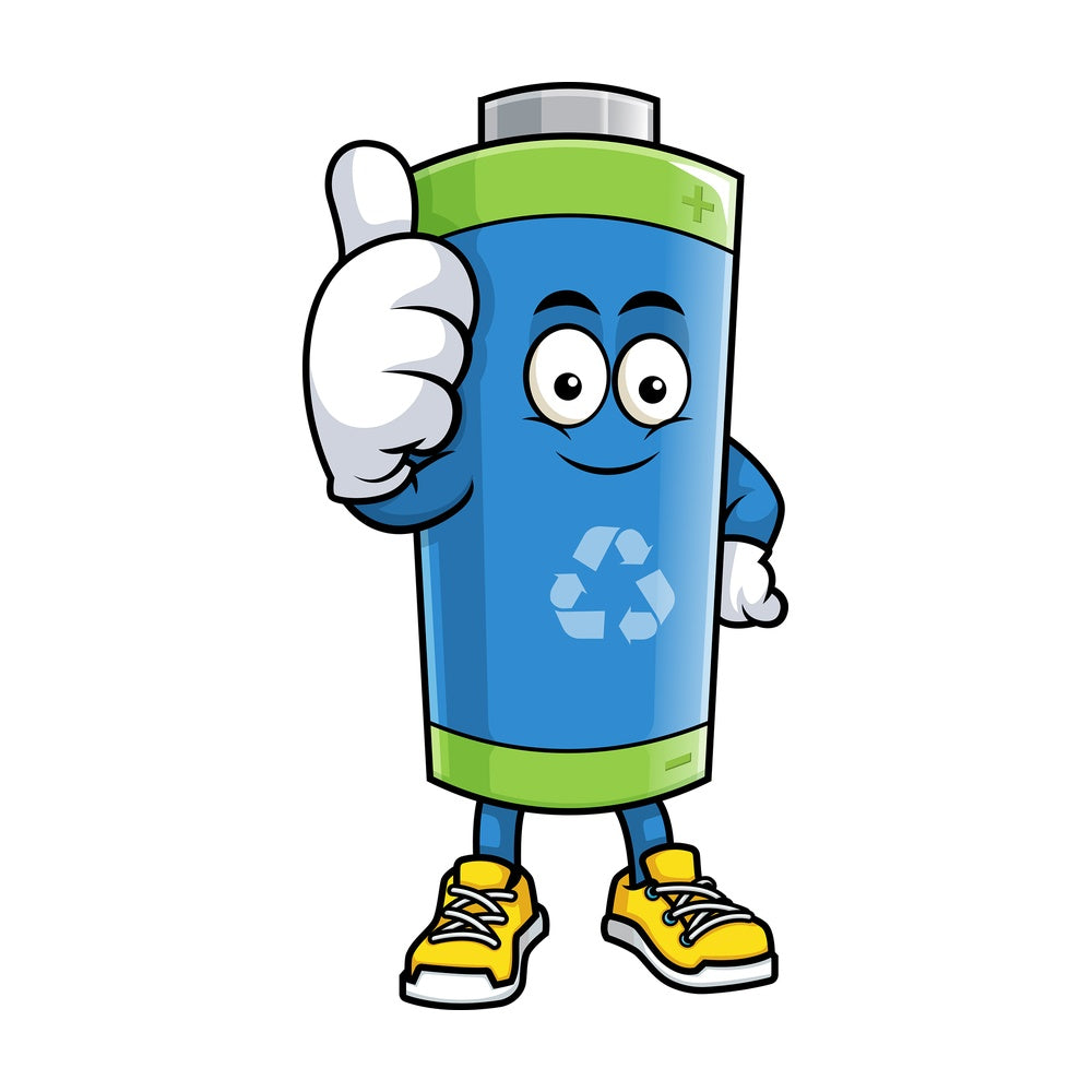 Ecological battery thumbs up. PNG - JPG and vector EPS (infinitely scalable).