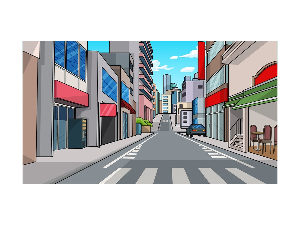 City street background in 16:9 aspect ratio. PNG - JPG and vector EPS file formats (infinitely scalable).