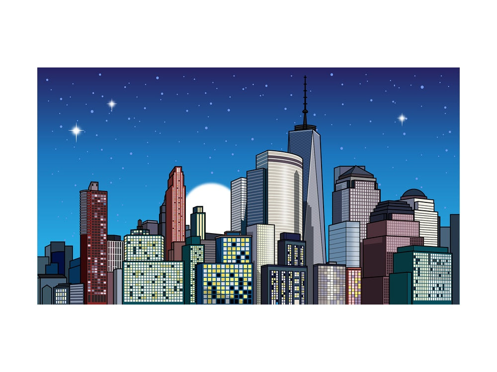 City at night background in 16:9 aspect ratio. PNG - JPG and vector EPS file formats (infinitely scalable).
