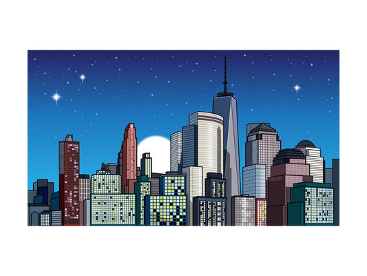 City at night background in 16:9 aspect ratio. PNG - JPG and vector EPS file formats (infinitely scalable).
