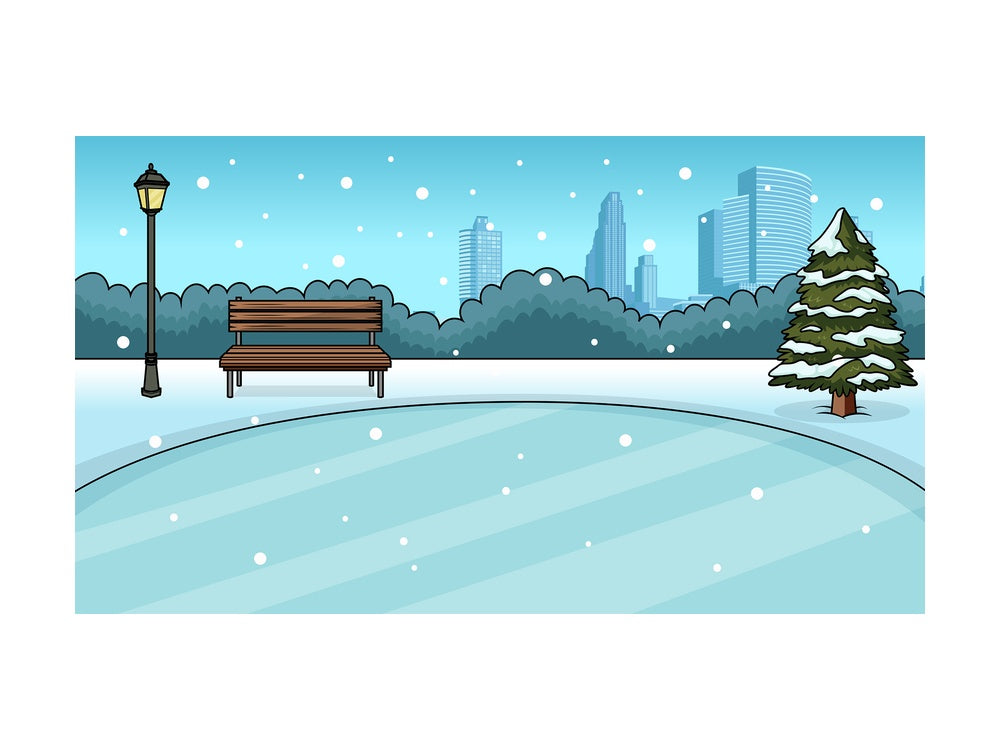City ice rink background in 16:9 aspect ratio. PNG - JPG and vector EPS file formats (infinitely scalable).