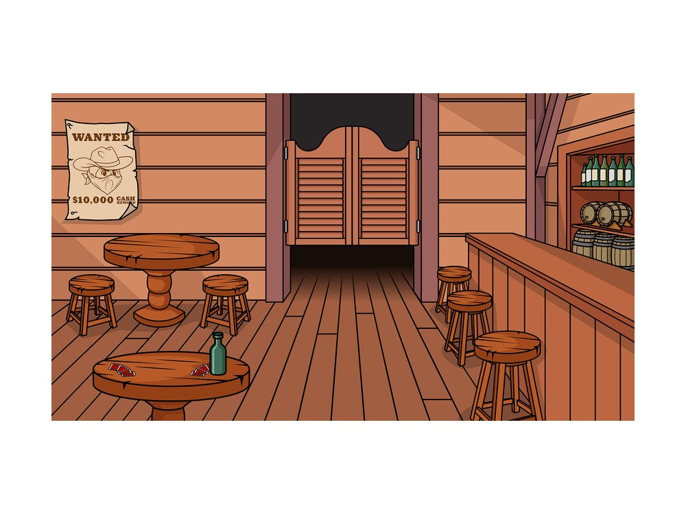 Wild west saloon background in 16:9 aspect ratio. PNG - JPG and vector EPS file formats (infinitely scalable).