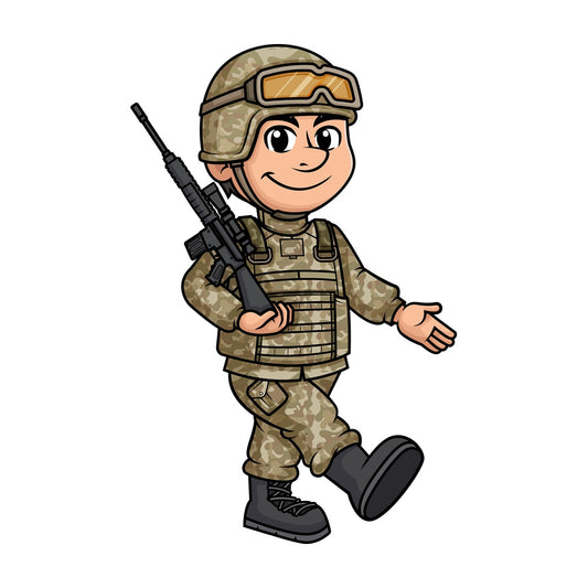 Male soldier marching. PNG - JPG and vector EPS (infinitely scalable). Image isolated on transparent background.