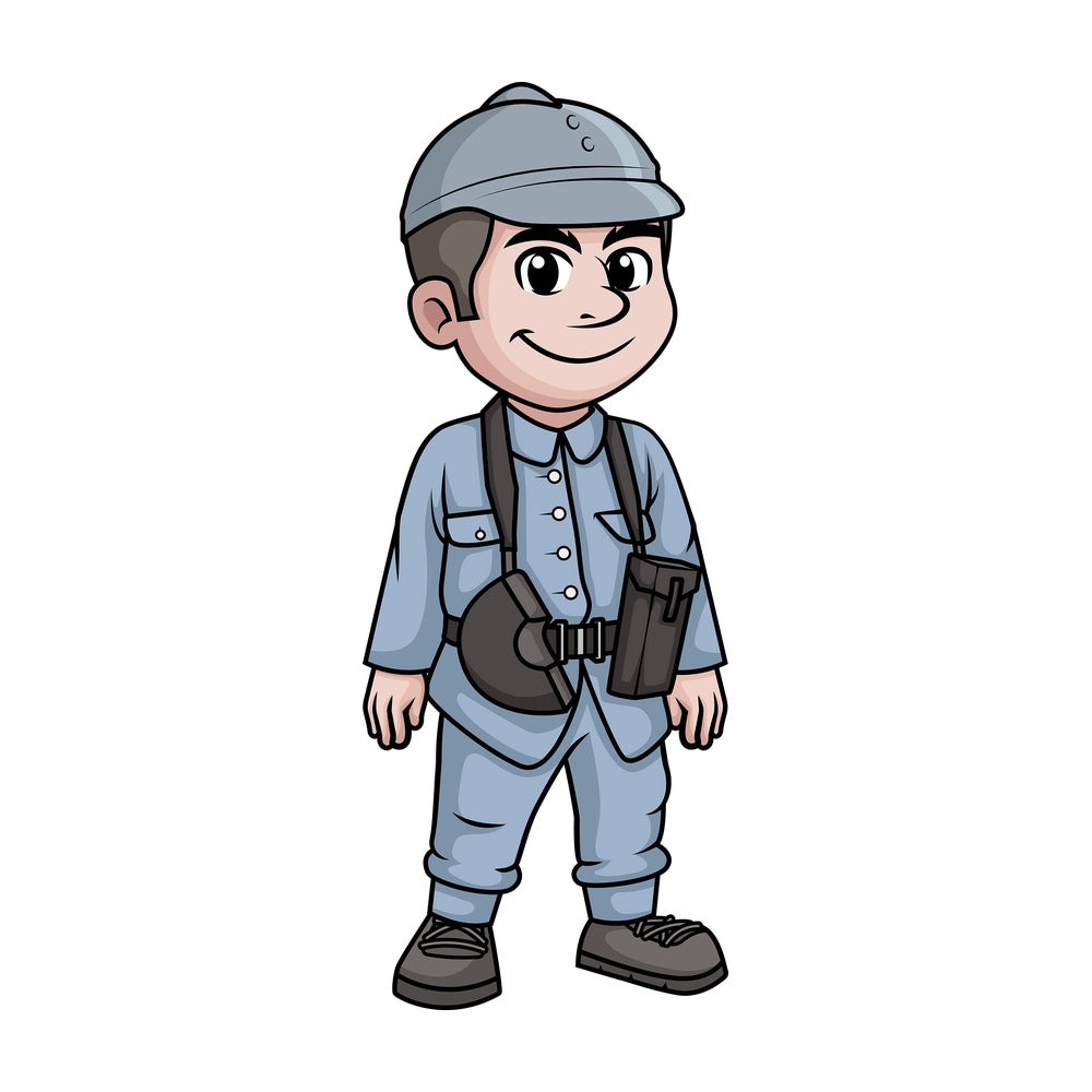 World War 1 French soldier. PNG - JPG and vector EPS (infinitely scalable).