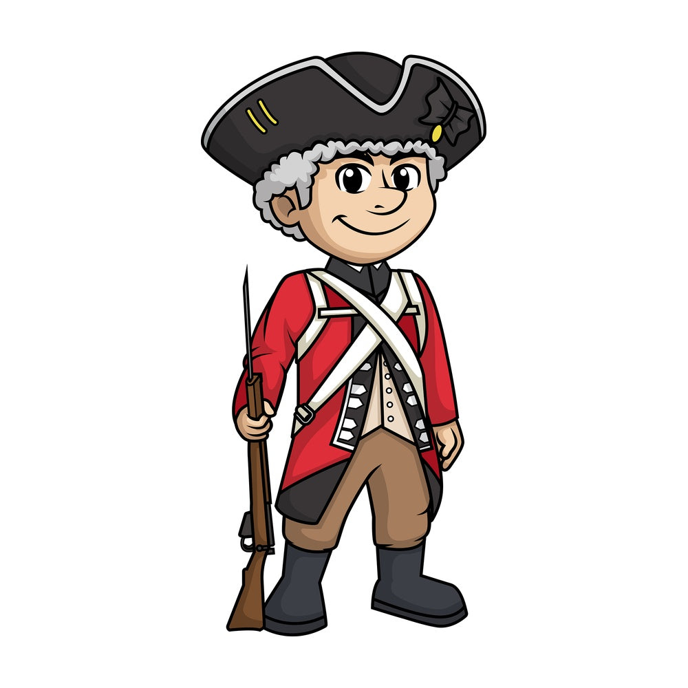 British redcoat soldier with musket. PNG - JPG and vector EPS (infinitely scalable).