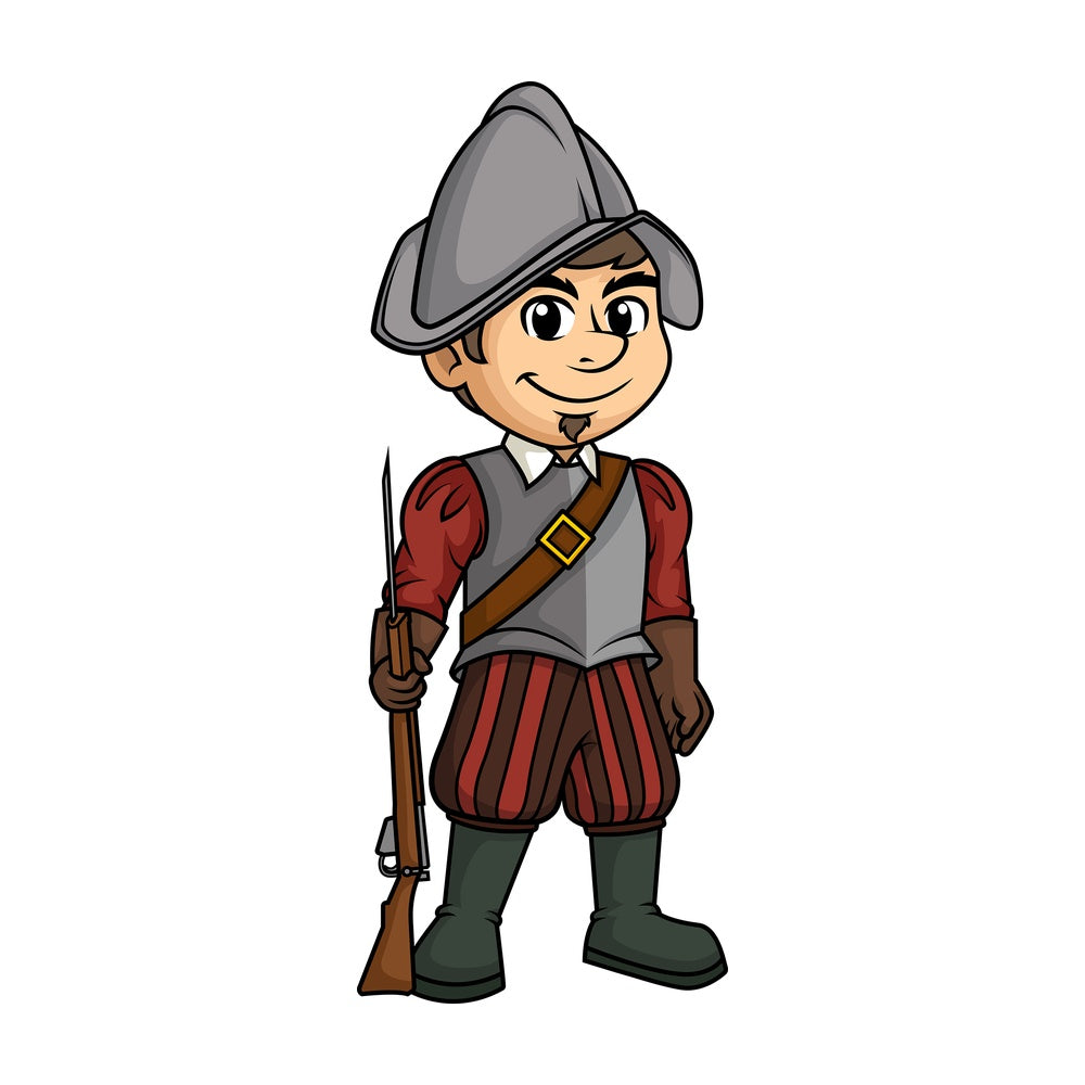 Spanish conquistador with musket. PNG - JPG and vector EPS (infinitely scalable).