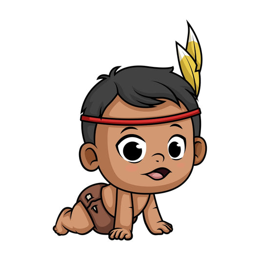 Native american indian baby. PNG - JPG and vector EPS (infinitely scalable).
