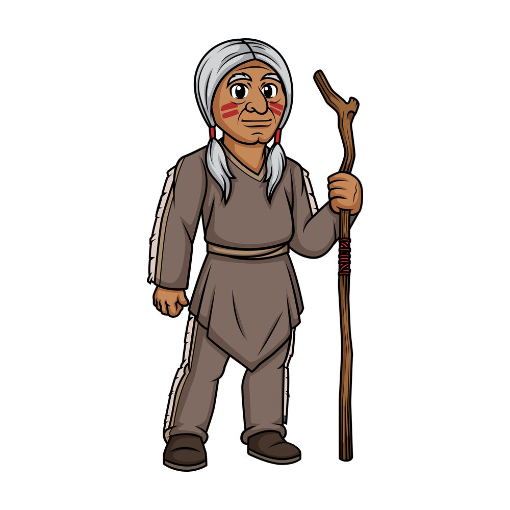 Old native american indian man. PNG - JPG and vector EPS (infinitely scalable).
