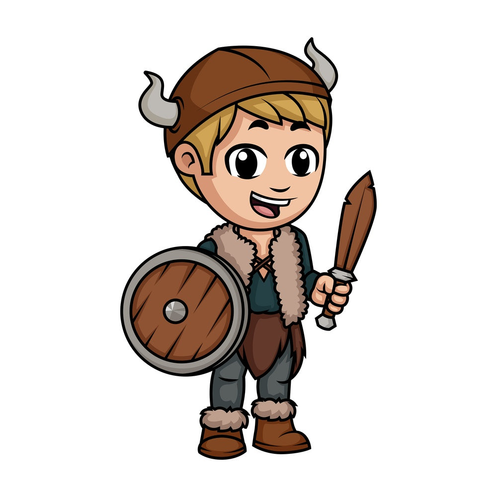 Little boy viking. PNG - JPG and vector EPS (infinitely scalable). Image isolated on transparent background.