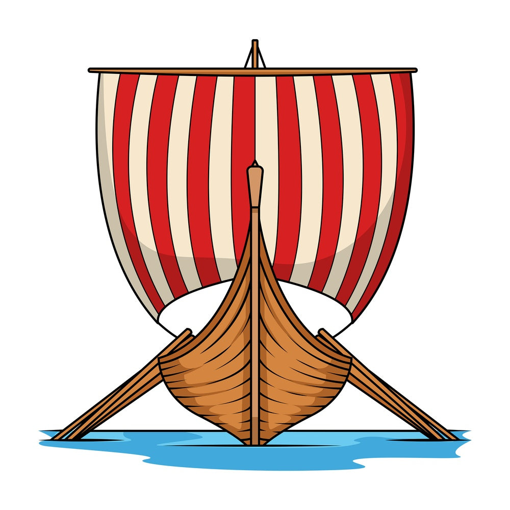 Viking Longboat Front View