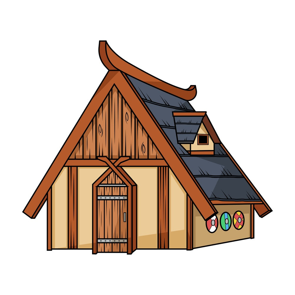 Viking house. PNG - JPG and vector EPS (infinitely scalable). Image isolated on transparent background.