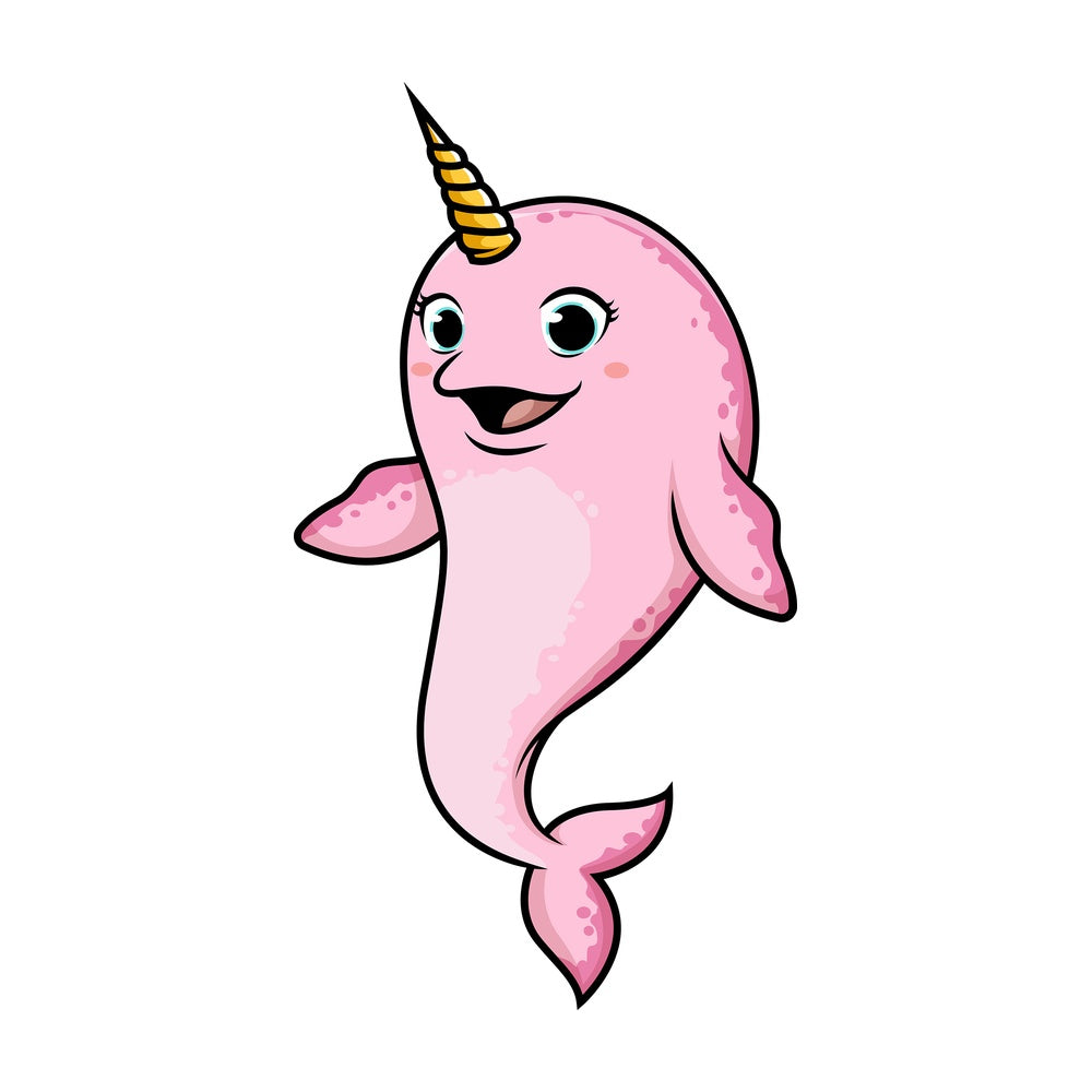 Pink female narwhal. PNG - JPG and vector EPS (infinitely scalable).