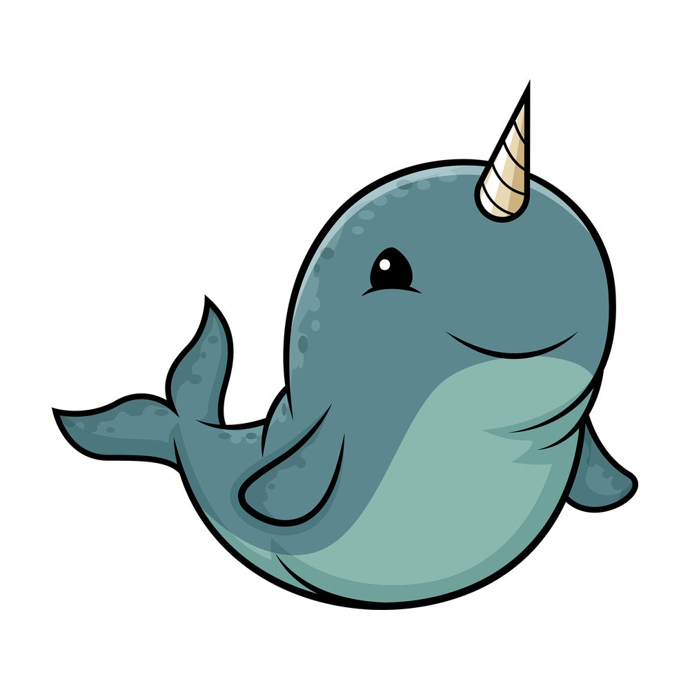 Fat narwhal. PNG - JPG and vector EPS (infinitely scalable).