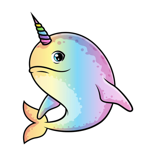 Rainbow narwhal. PNG - JPG and vector EPS (infinitely scalable).