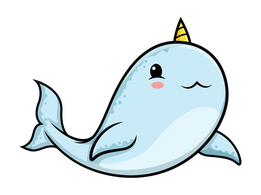 Blue narwhal. PNG - JPG and vector EPS (infinitely scalable).