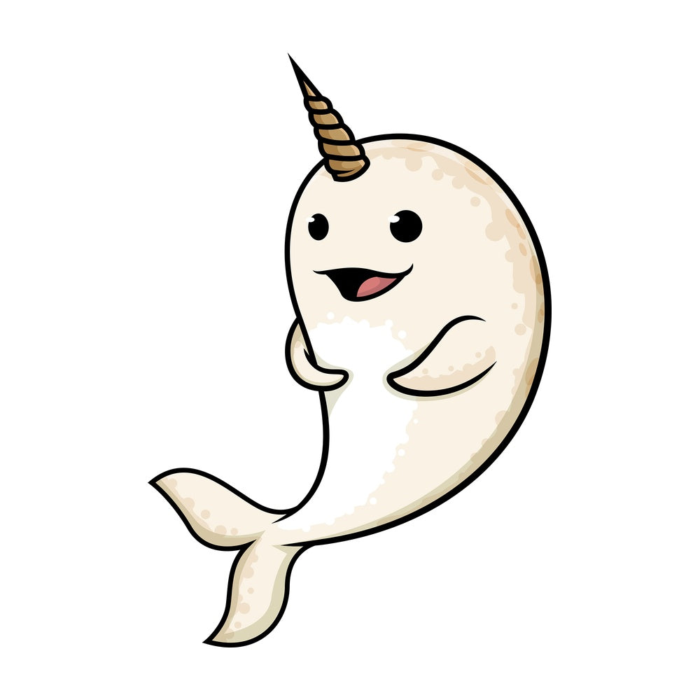 Adorable narwhal. PNG - JPG and vector EPS (infinitely scalable).