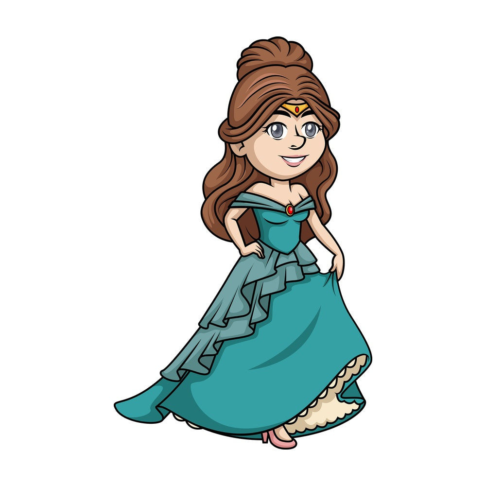 Walking princess. PNG - JPG and vector EPS (infinitely scalable).