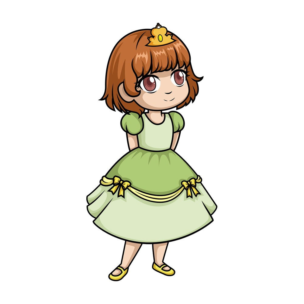 Little girl princess. PNG - JPG and vector EPS (infinitely scalable).