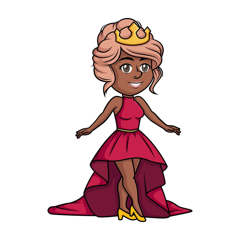 Dark-Skinned princess. PNG - JPG and vector EPS (infinitely scalable).