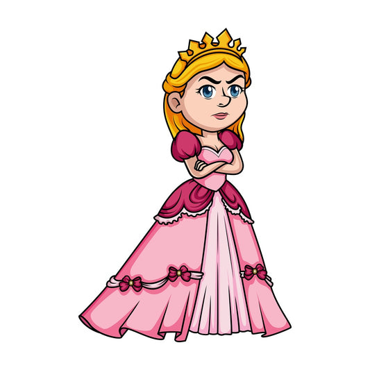 Angry princess. PNG - JPG and vector EPS (infinitely scalable). Image isolated on transparent background.