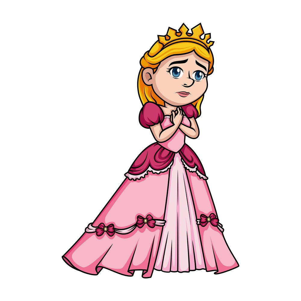 Sad princess. PNG - JPG and vector EPS (infinitely scalable). Image isolated on transparent background.