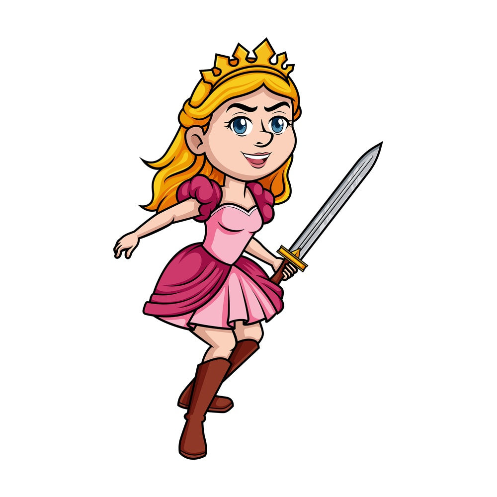 Warrior princess. PNG - JPG and vector EPS (infinitely scalable). Image isolated on transparent background.