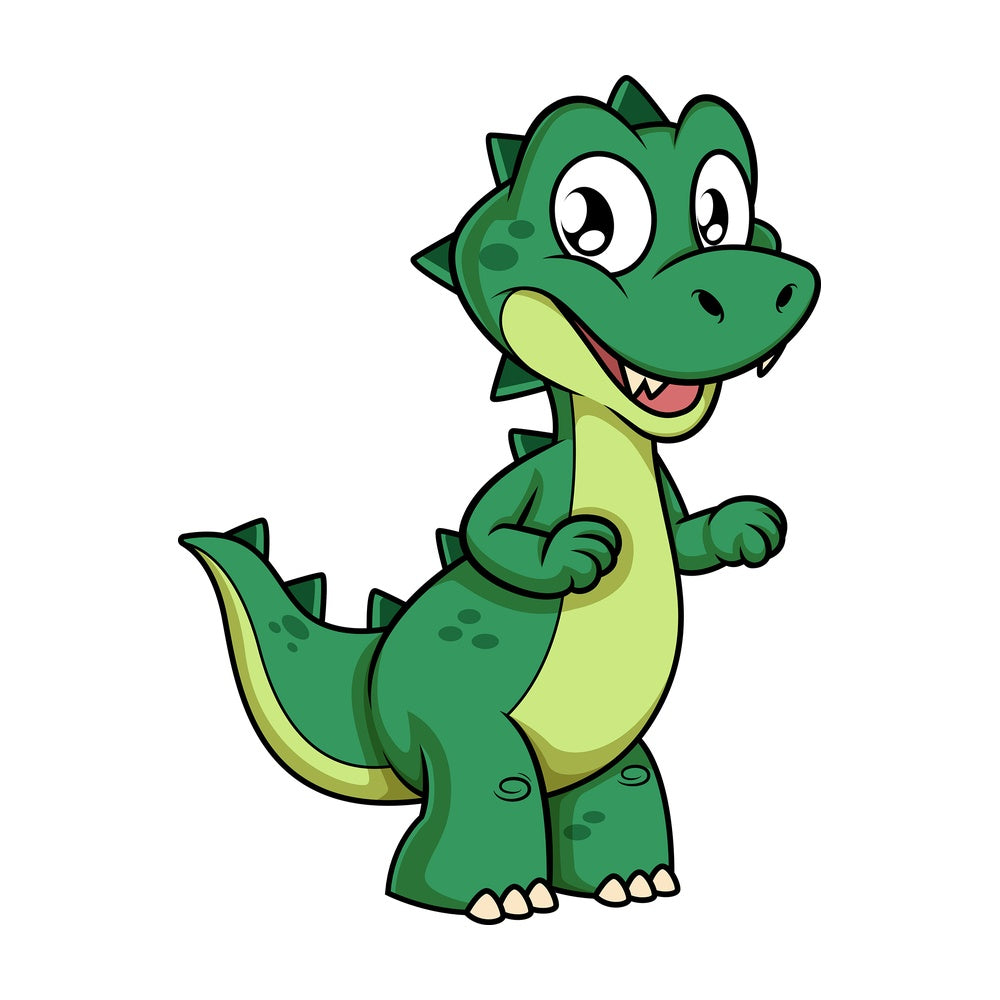 Happy green dinosaur. PNG - JPG and vector EPS (infinitely scalable).