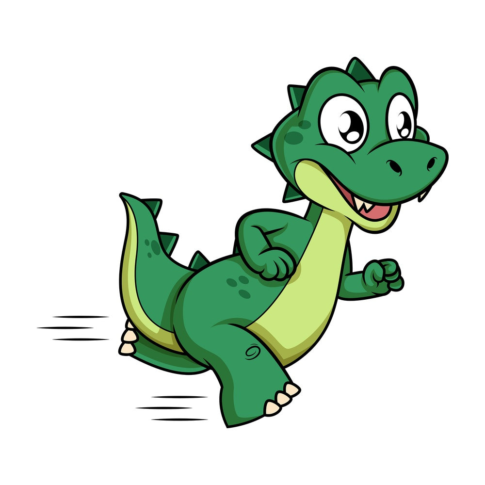 Green dinosaur running. PNG - JPG and vector EPS (infinitely scalable).