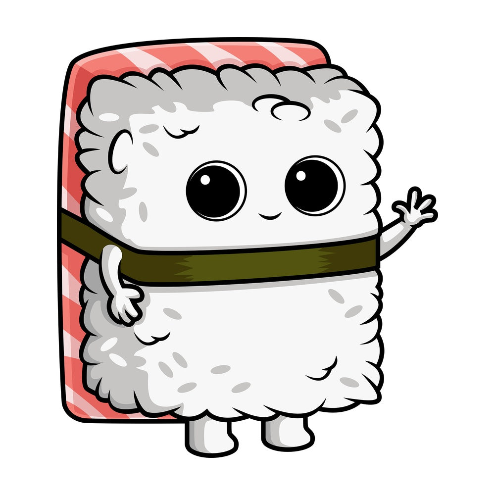 Sushi character waving. PNG - JPG and vector EPS (infinitely scalable).