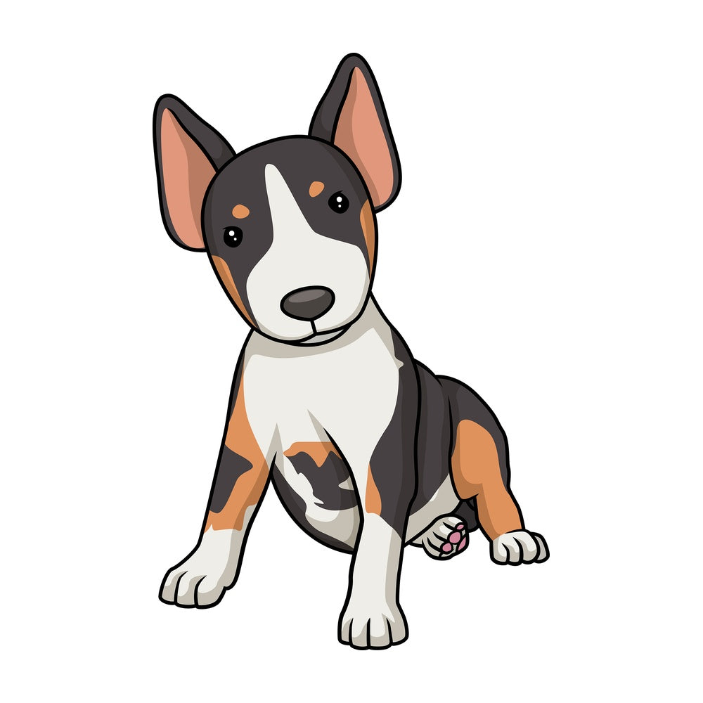 Cute bull terrier puppy. PNG - JPG and vector EPS (infinitely scalable).