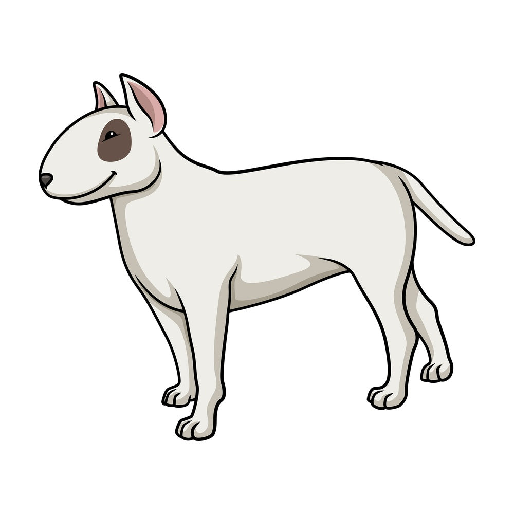 Cheerful bull terrier. PNG - JPG and vector EPS (infinitely scalable).