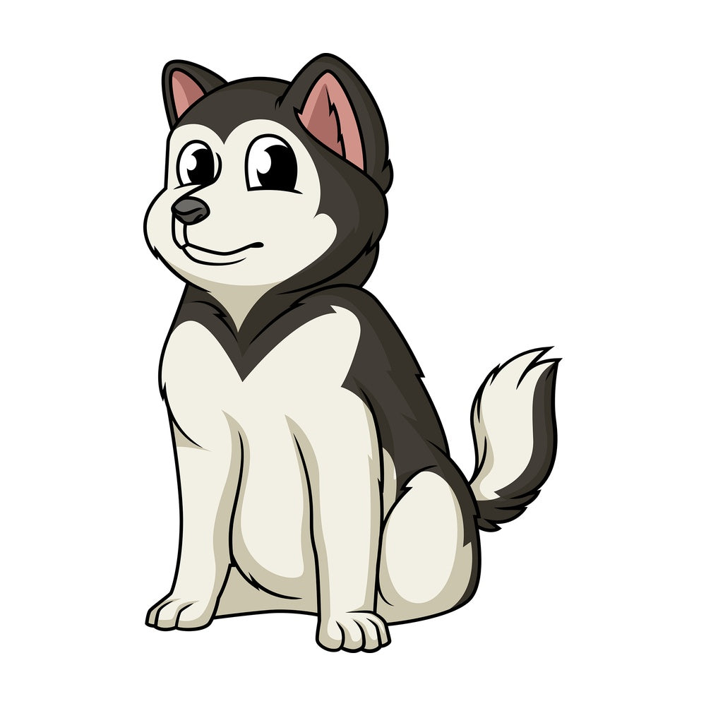 Cute alaskan malamute puppy. PNG - JPG and vector EPS (infinitely scalable).