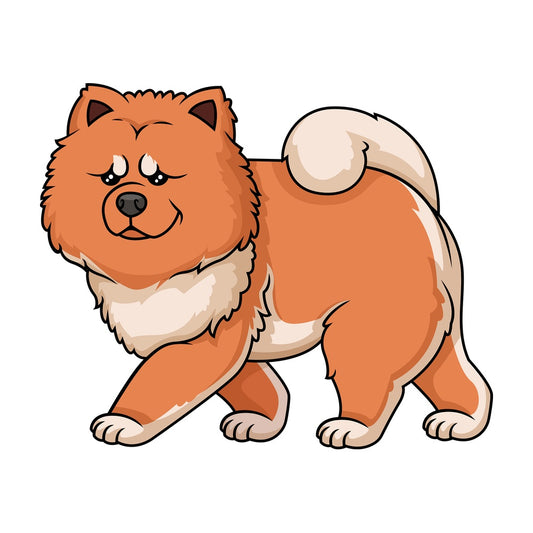 Red chow chow walking. PNG - JPG and vector EPS (infinitely scalable).