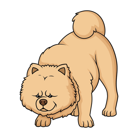 Cinnamon chow chow sniffing. PNG - JPG and vector EPS (infinitely scalable).