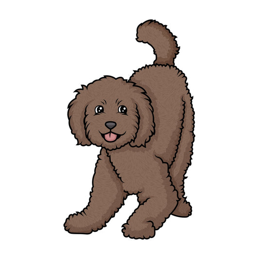 Playful labradoodle. PNG - JPG and vector EPS (infinitely scalable).