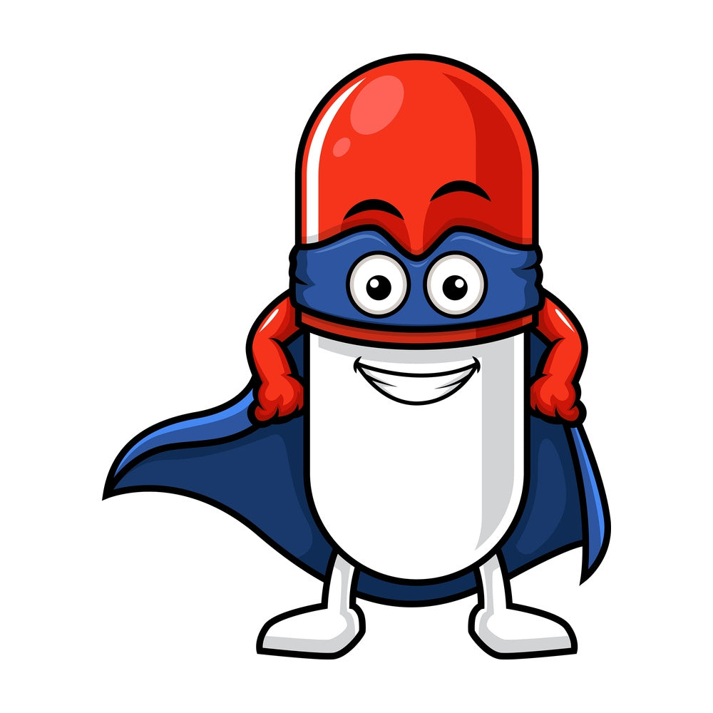 Capsule pill super hero. PNG - JPG and vector EPS (infinitely scalable).