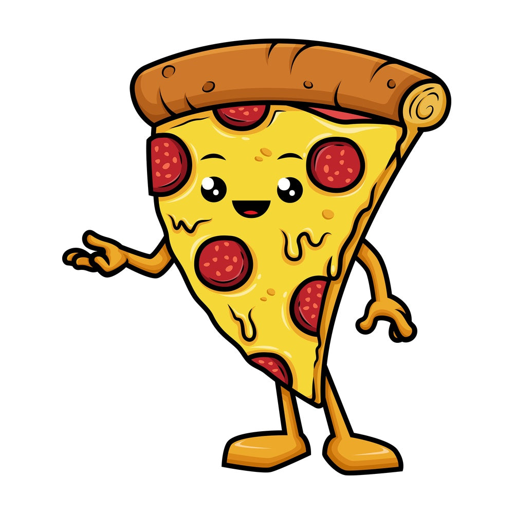 Pizza character presenting. PNG - JPG and vector EPS (infinitely scalable).