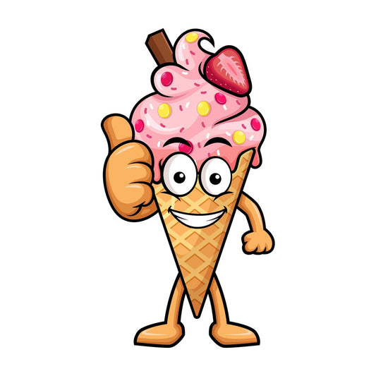 Ice cream cone thumbs up. PNG - JPG and vector EPS (infinitely scalable).