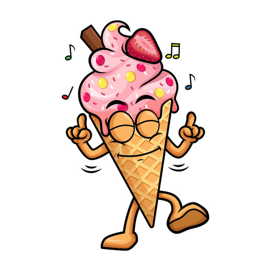 Happy ice cream dancing. PNG - JPG and vector EPS (infinitely scalable).
