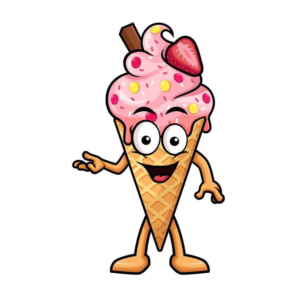 Ice cream character presenting. PNG - JPG and vector EPS (infinitely scalable).