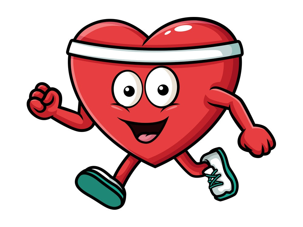 Healthy heart exercising. PNG - JPG and vector EPS (infinitely scalable). Image isolated on transparent background.