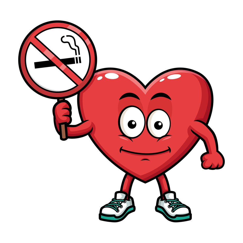 Heart holding no smoking sign. PNG - JPG and vector EPS (infinitely scalable). Image isolated on transparent background.