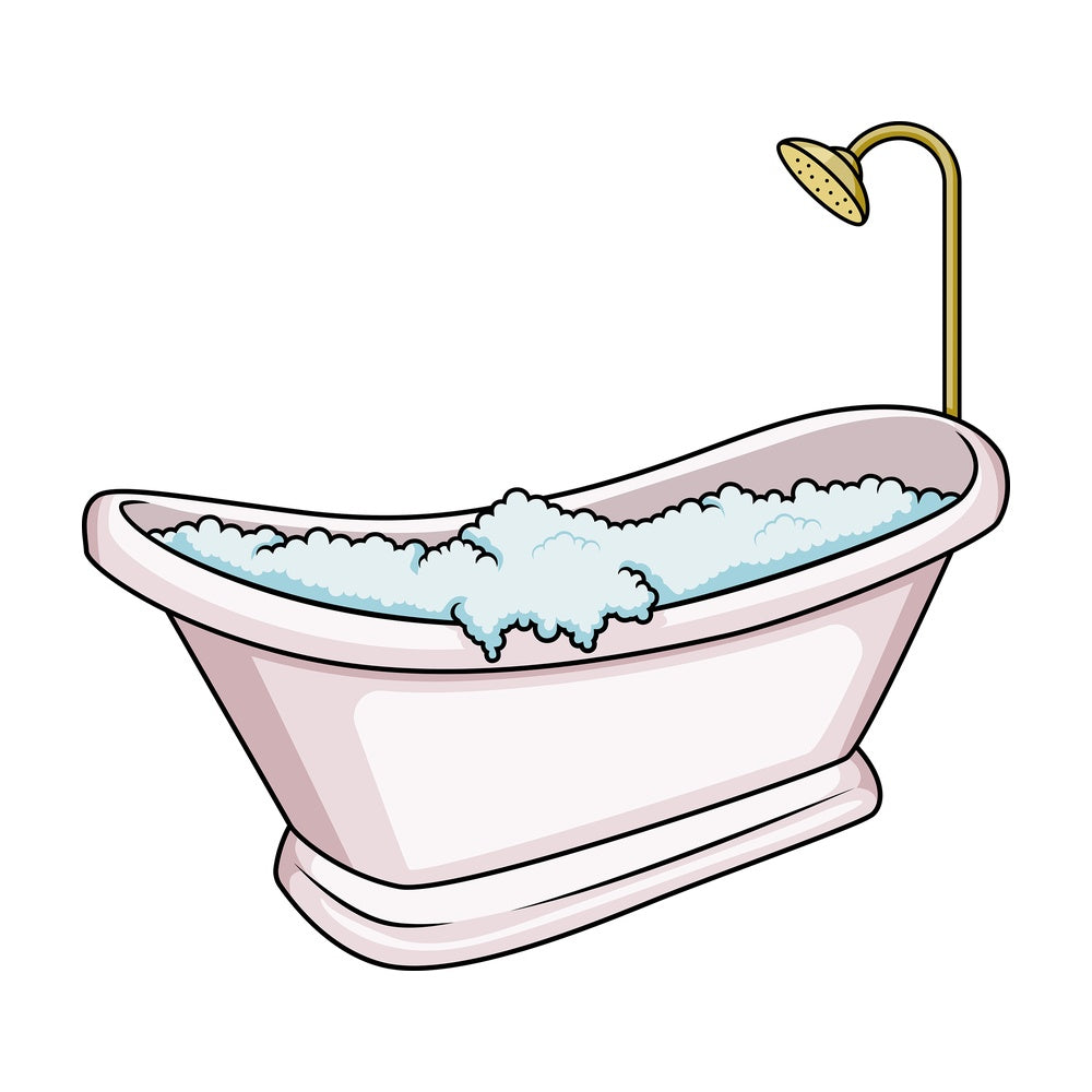 Full bathtub. PNG - JPG and vector EPS (infinitely scalable). Image isolated on transparent background.