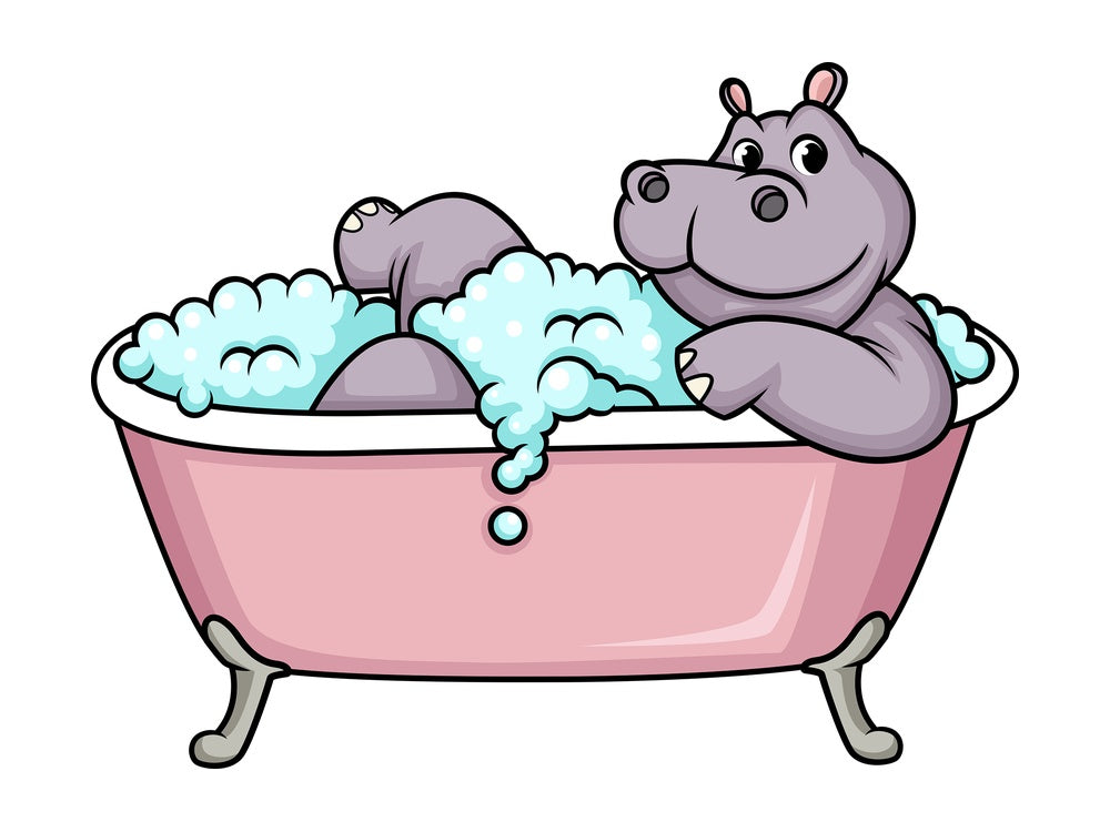 Hippo having a bath. PNG - JPG and vector EPS (infinitely scalable).