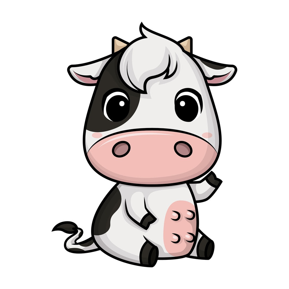 Chibi kawaii cow. PNG - JPG and vector EPS (infinitely scalable).