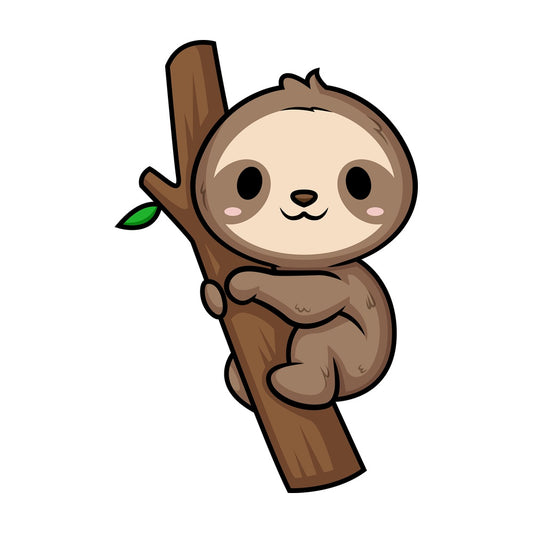 Chibi kawaii sloth. PNG - JPG and vector EPS (infinitely scalable).