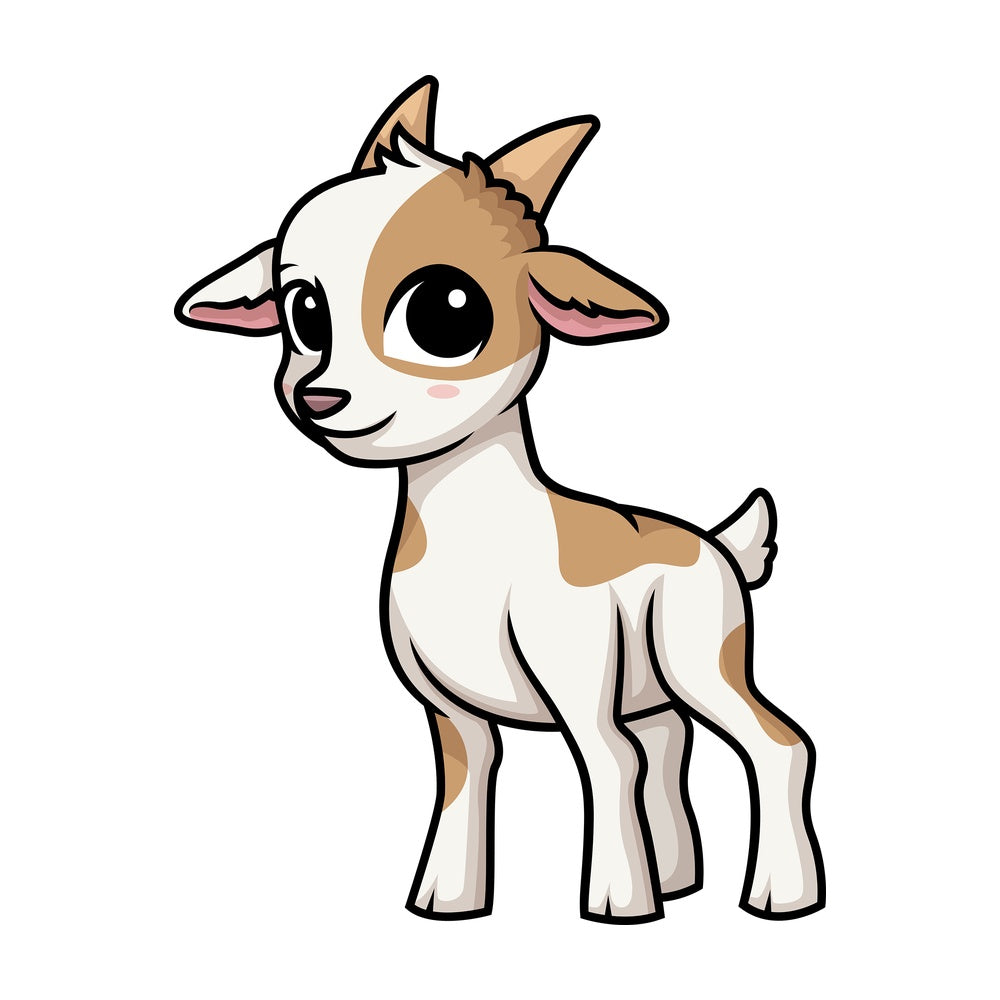 Chibi kawaii goat. PNG - JPG and vector EPS (infinitely scalable).