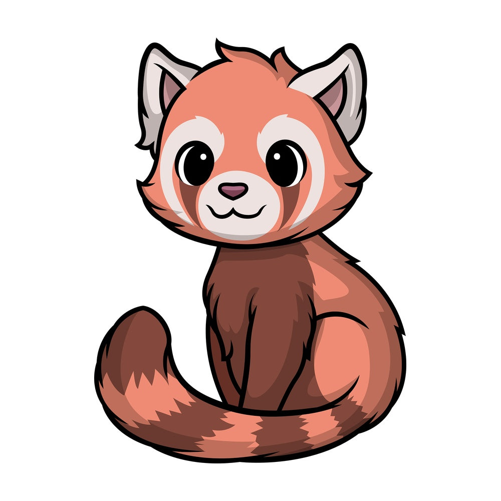 Chibi kawaii red panda. PNG - JPG and vector EPS (infinitely scalable).