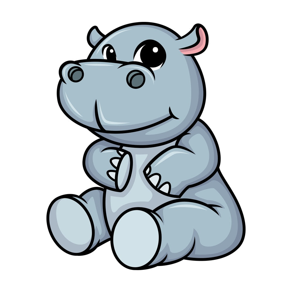 Chibi kawaii hippo. PNG - JPG and vector EPS (infinitely scalable).